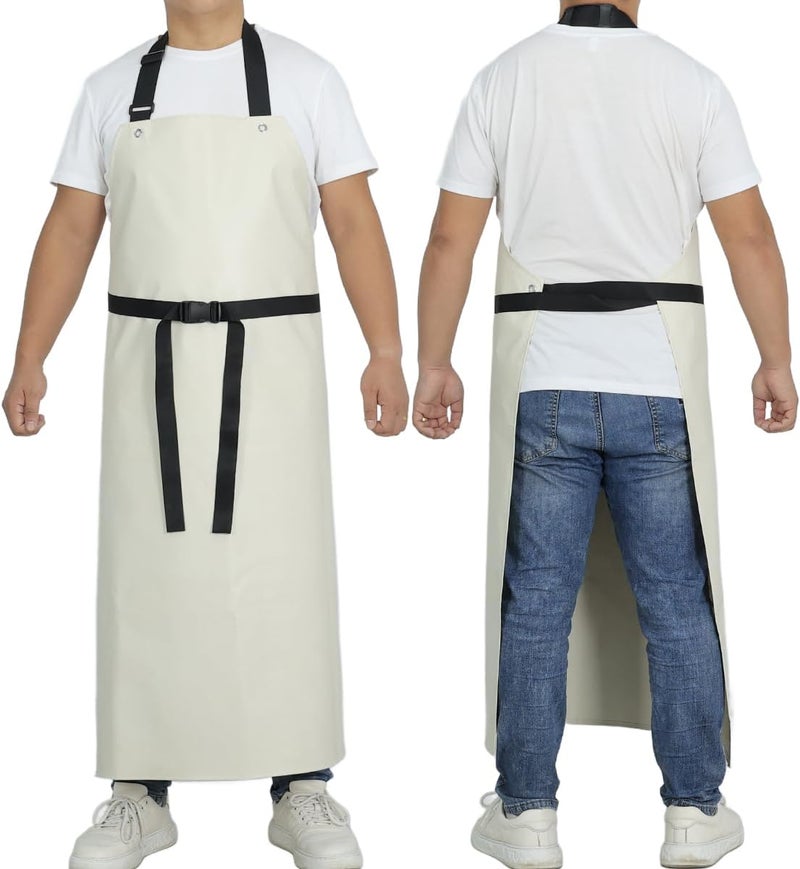 STPGIFC Thick Rubber Apron, Waterproof Apron Butcher Heavy Duty Chemical Resistant Adjustable Work Apron - Image 4